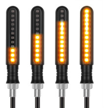 stuks motorfiets richtingaanwijzers met vloeiende beweging, 12V voor motorfiets, scooter, quad, cruiser en offroad-voertuig.