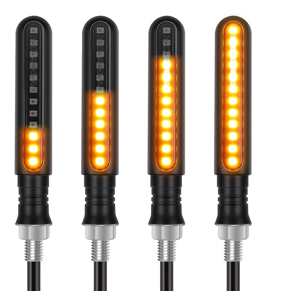 4Pcs Motorcycle Indicators Flowing Turn Signal Lights Motorcycle Turning Indicators 12V For Motorcycle Scooter Quad Cruiser Off Road 4027070135261