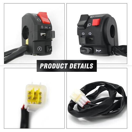 motorcycle handlebar 22mm universal control switch turn signal horn button indicator fog light start switch 1