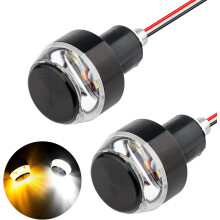 2 stuks motorfietsknipperlichten, 12 LED-knipperlichten, amberwit voorste stuureindlicht voor 12V scooter, Sportster, Cruiser motorfiets