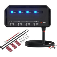 12V autozekeringkast met relais, universeel 20A voor motorfiets/auto, snelle bedrading, waterdichte 4-weg zekeringhouder met LED-waarschuwingsind