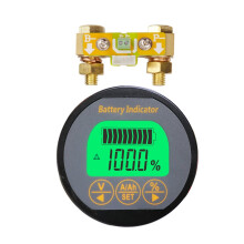 Ampnogy Battery Monitor Tester Voltmeter Ammeter 8-120V 0-350A 999Ah for Car, Motorboat, Caravan, Motorhome, Solar Powered