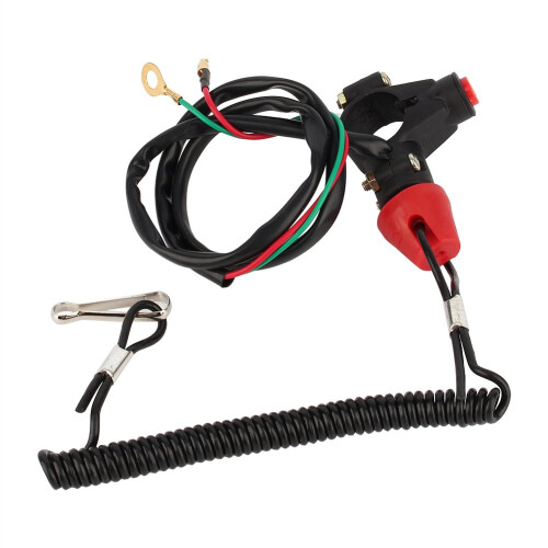 Engine kill switch, motorcycle cutaway quad replacement Mini Quad 1x Engine Lanyard Cable Motorcycle Tether Safety Kill Switch 12V CO for Boat ATV Mot 2