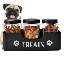 Dog Container 3Piece Set With Lids Sealed Storage Bin Dispenser For Snacks Rice Grain Flour