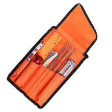 Kit universal de afiação para motosserra, composto por limes redondos, lime plano e cabo, para manutenção da sua motosserra.