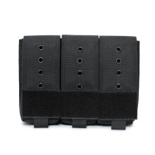 Tactical Mag Pouch, Triple Pistol Magazine Bag with Molle Webbing Water Resistant Mag Holder for Rifle Pistol Airsoft Shooting Black