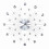 Sparkling Bling Metallic Silver Wall Clock 51cm Rhinestone Decor 3