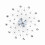 Sparkling Bling Metallic Silver Wall Clock 51cm Rhinestone Decor 12