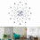 Sparkling Bling Metallic Silver Wall Clock 51cm Rhinestone Decor 4
