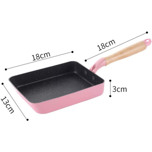 Fry Pan NonStick Omelette Pan with Beech Wood HandlePink 1