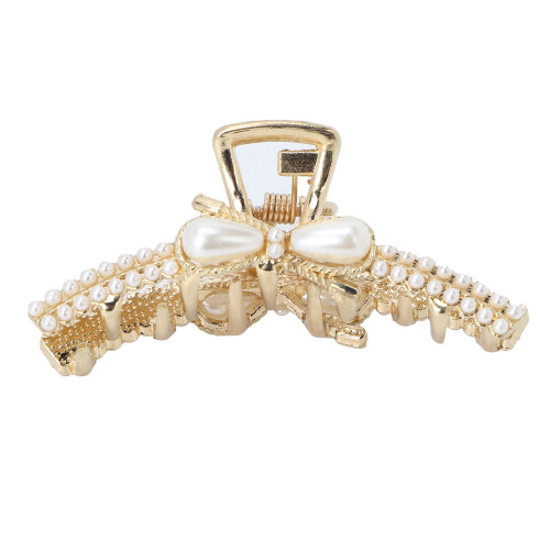 Comoda e utile molletta per capelli dal design elegante e traforato, con perle finte e strass, resistente, in ferro, riutilizzabile, accessori per