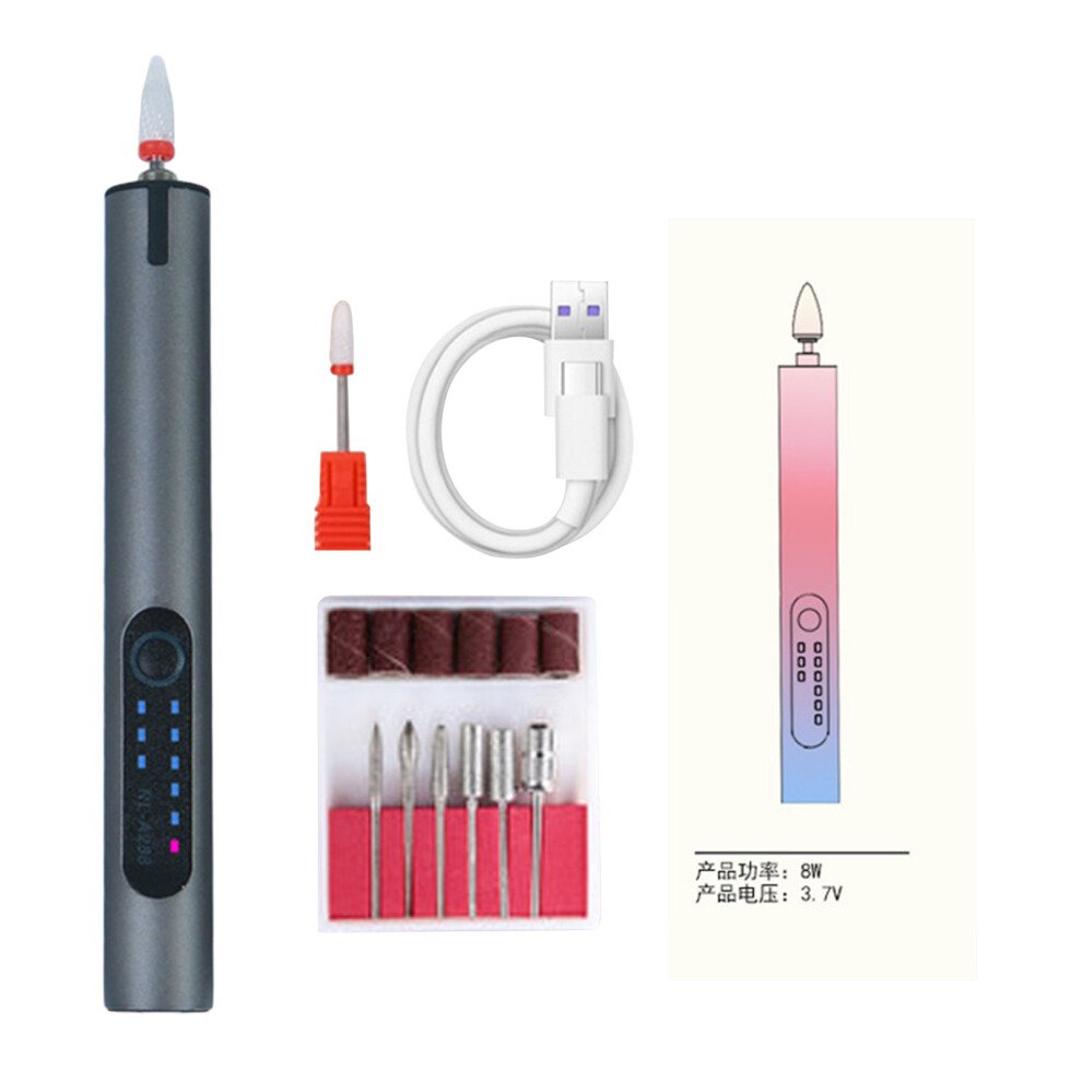 Light Precision Double Sided Filing Manicure Tool, Rechargeable Electric Nail Drill With Led Assist, Professional Glass Nail File For Salon-Quality