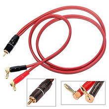 3X Banana Plug to RCA Speaker Cable,Speaker Wire RCA Male to Banana Plugs(2Banana) 4N OFC HiFi Speaker Wire 2M