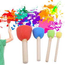 Paint Sponge Seals 24pcs Colourful Mini DIY Drawing Tools with Wooden Handles