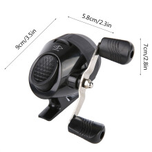 Portable Spincast Reel Black 5.8cm Diameter Lightweight Fishing Gear
