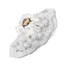 Velo da sposa per animali domestici, 20x15 cm, bianco, in nylon, fiocco diamantato