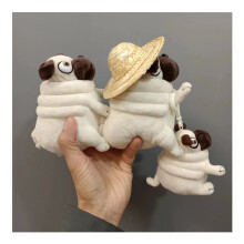(10cm,See the picture)Ugly Cute Shar Pei Plush Toy, Realistic Pug Stuffed Animal, Soft and Comforting Dog Plushie, Gift for Kids Birthday, 30cm