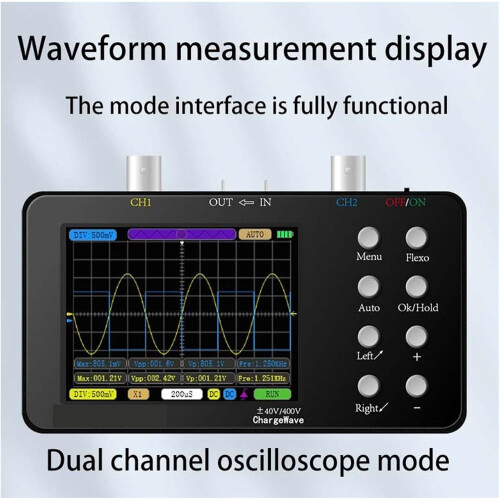 Oscilloscope Portable Digital 50M Sampling Rate 10M Analogue Bandwidth Dual Channel Type 2 1 6A Current Waveform 1