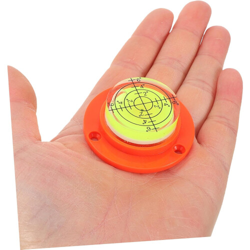 Small Precision Circular Bubble Level, Orange Base Mini Spirit Level Tool For Balancing Frames, Cameras, Tripods 1