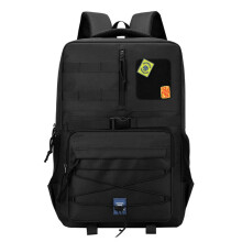 Hiking Backpack Tactical Daypack With MOLLE Loops DIY Panel Multi Pocket For Hiking Camping Mountaineering Black