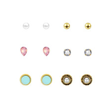 Lette øredobber for kvinner, øredobber med perleanheng og uregelmessig design, fasjonable rhinestone-øreringer med hypoallergenisk legering,