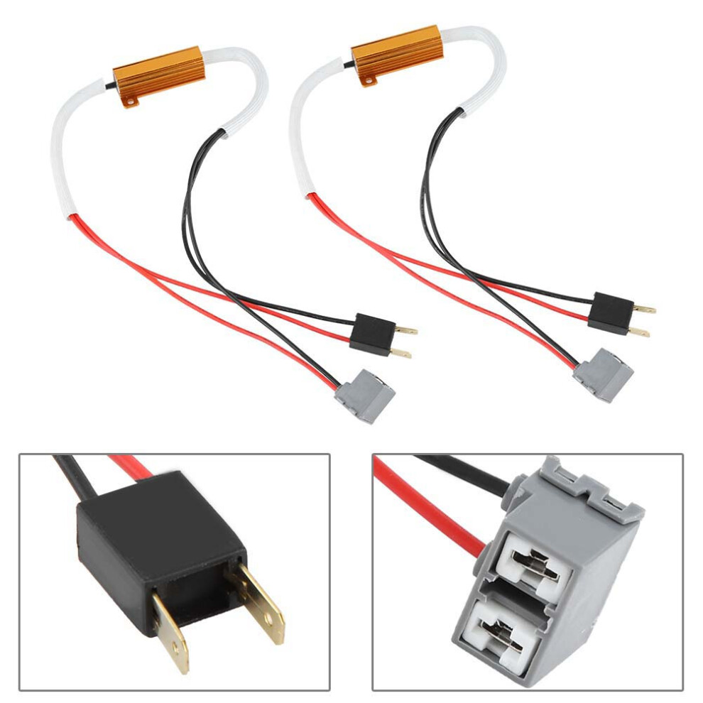 2Pcs Led Head Fog Load Resistor Decoder Anti-Flicker For H7, 50W 6Î© Light 4631377848016