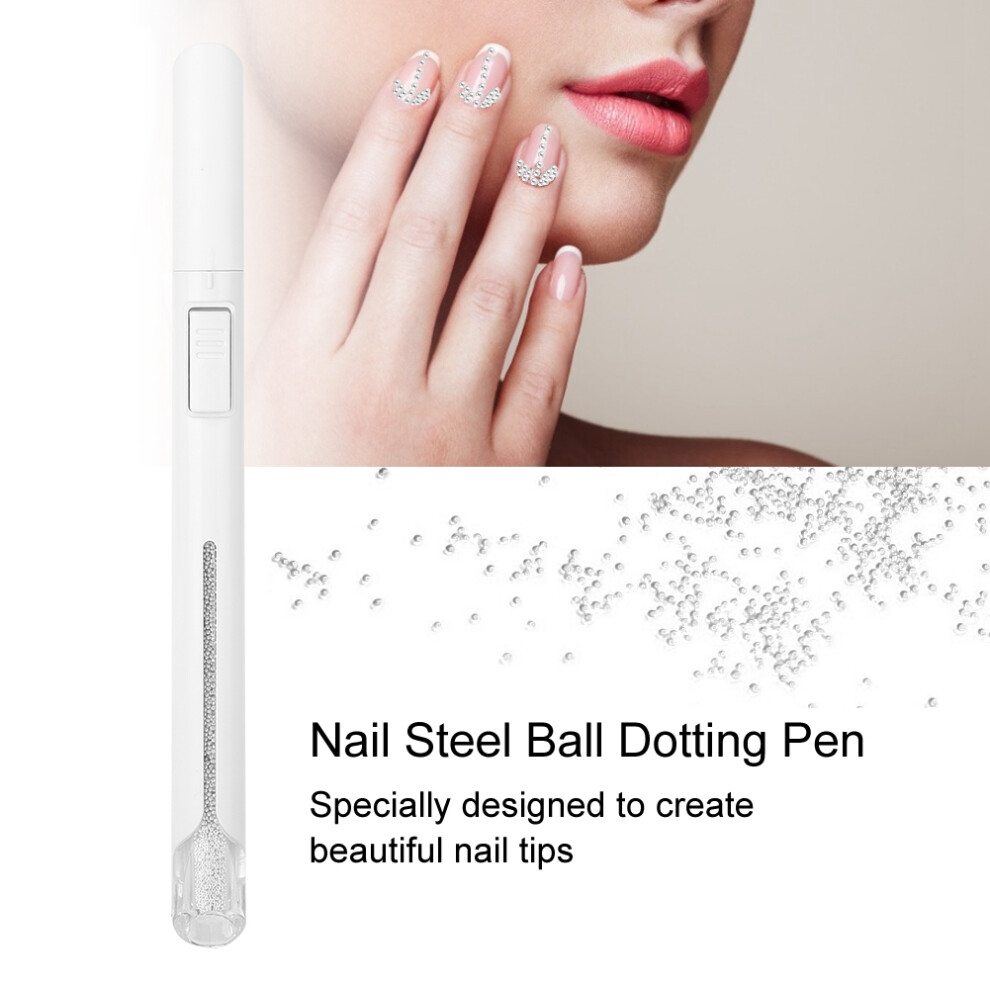Silver 0.8Mm Nail Beads Dotting Bullion Pen For Nail Art, 2800Pcs