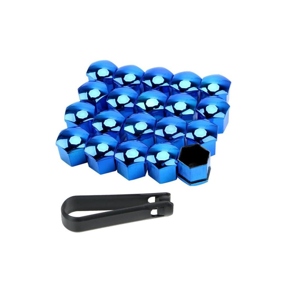 20Pcs 17Mm Wheel Nut Covers For Mercedesbenz Cla 20142016, Hexagonal Bolt Caps With Removal Tool, Rust Protection Blue 9187378675038