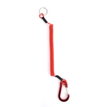 Rote Angler-Lanyardschnur mit ausziehbarem Federmechanismus – 1,2 m TPU + Stahl
