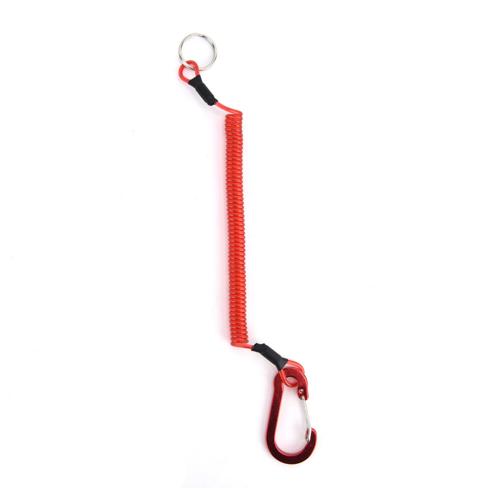Red Fishing Lanyard Rope With Retractable Spring, 1.2M/3.9Ft