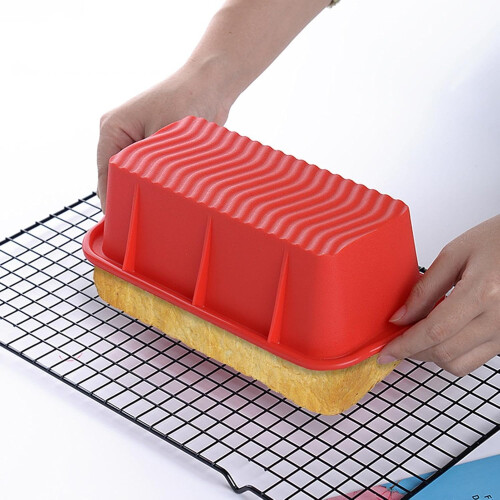 Silicone Baking Mold Nonstick Flexible Rectangular Tray  Temperature Resistant Dishwasher Safe 2