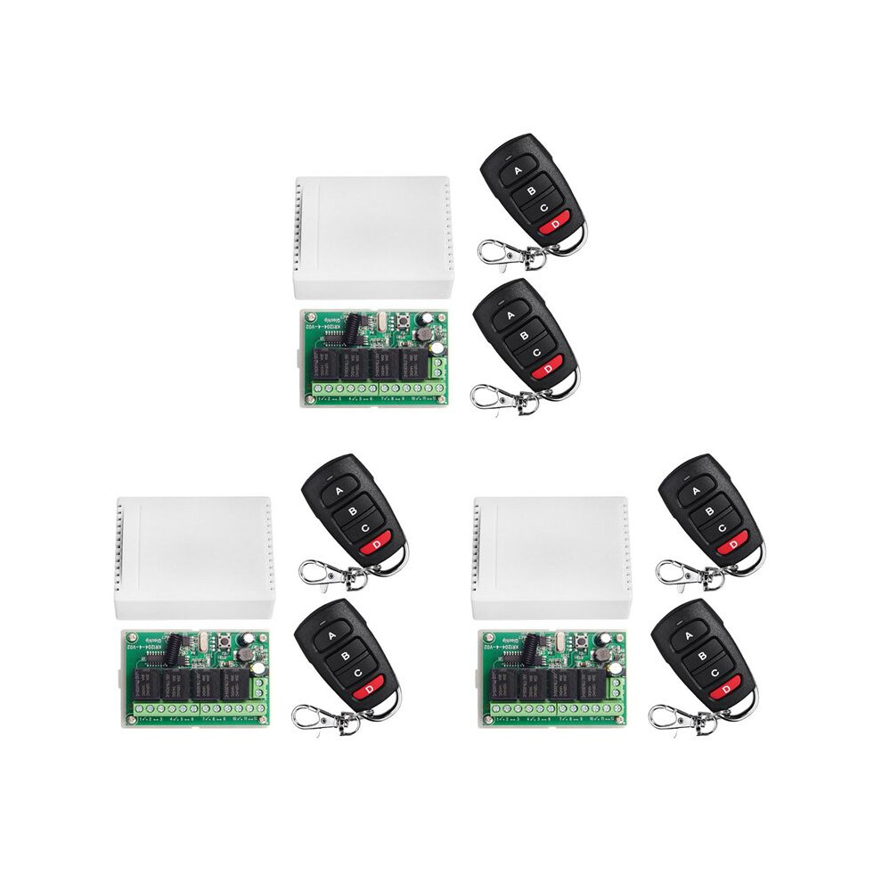 3X Dc12v 24V 4Ch Remote Control 433M Receiving Control Four-Way Relay Module 6031337810677