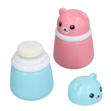 Empty Cartoon Powder Puff Box 2Pack BearShaped Powder Dispenser For Baby Powder Travel Size Container Home Travel