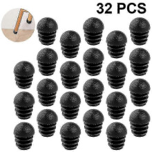 (25mm, Black) 32 Pieces Pipe Plugs, Round End Cap, Pipe, Lamellar Plugs p202411261233