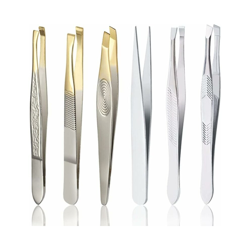 Textured Grip Tweezers, Customized Slanted Tips For Precise Eyebrow Grooming, High Quality Stainless Steel Ensures Durability And Longevity