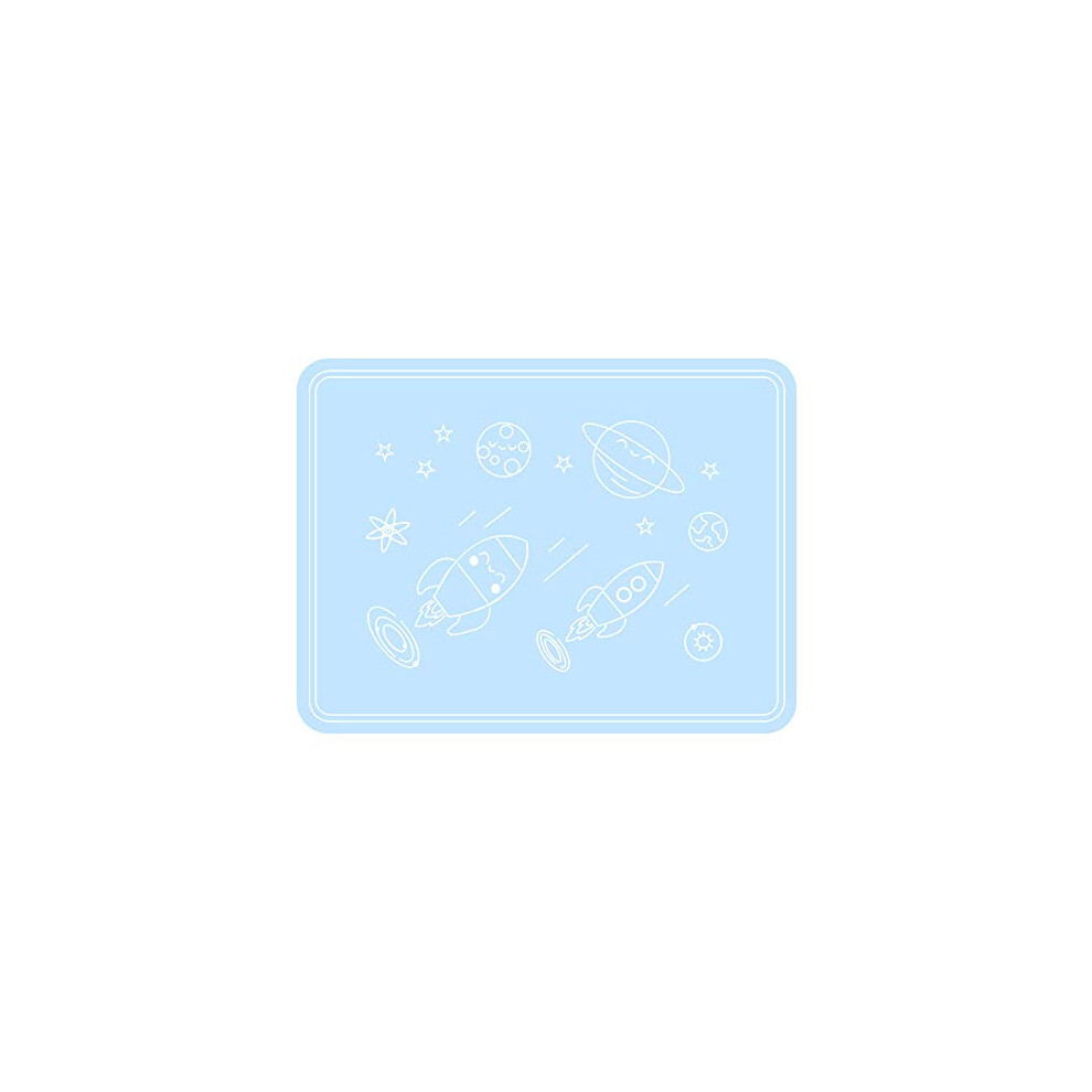 Silicone Kids Placemat Waterproof Heat Resistant Nonslip Dining Table Mat Easy Clean Blue