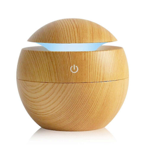 (Light Wooden) Aroma Oil Diffuser 130ml Usb With Led For Home Bed 1