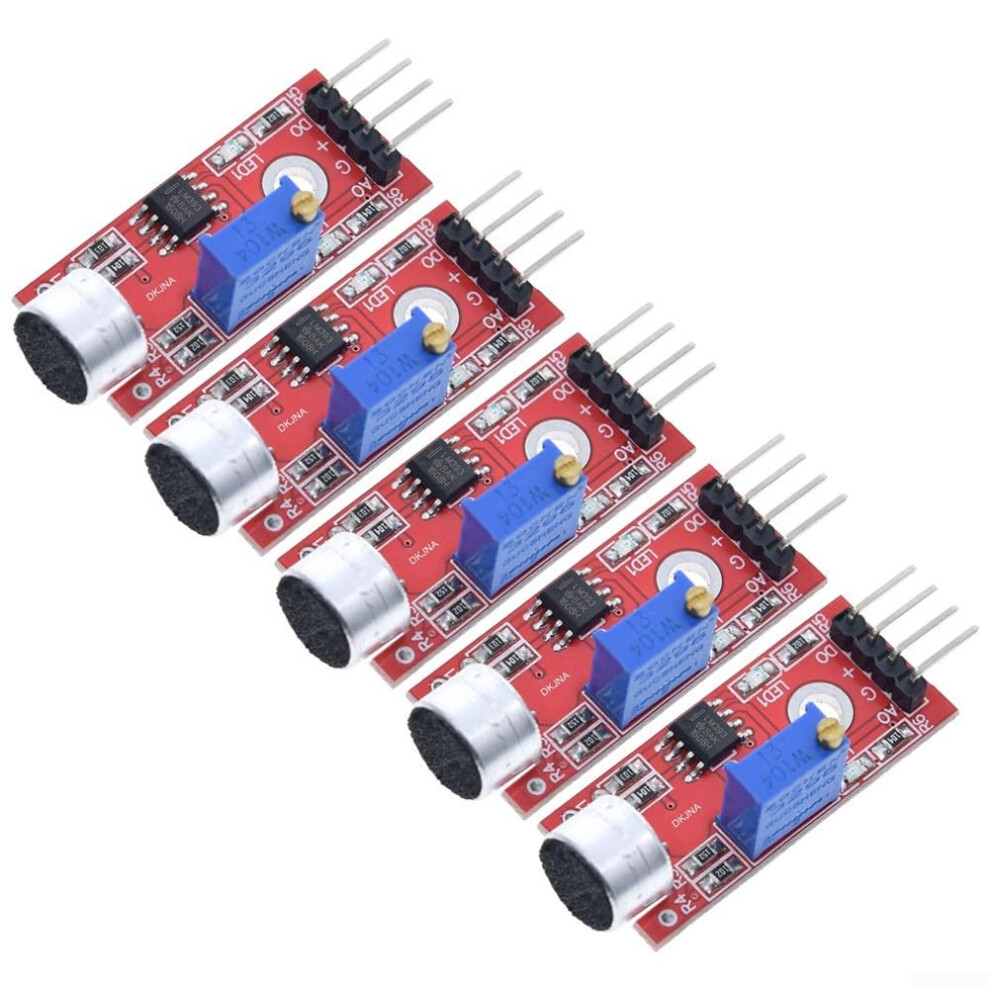 Sound Sensor Module 5Pack, Adjustable Threshold, Low Noise Output, Analog Output For Microphones And Robotics 9199774338363