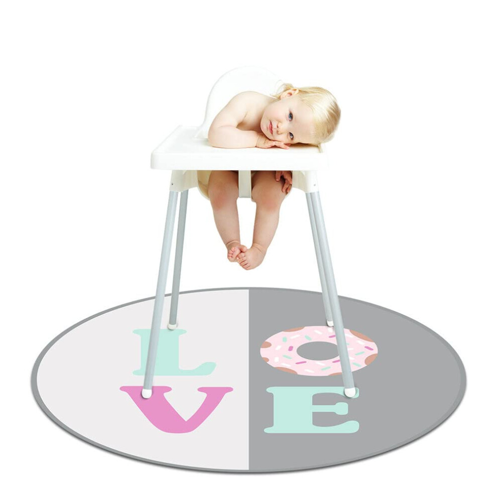 Baby Splat Floor Mat 130cm AntiSlip Waterproof Under  Chair Washable Floor Protector