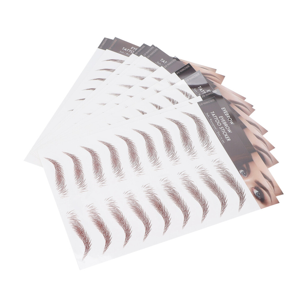 10pcs Waterproof 6D Eyebrow Tattoo Stickers - Lasts 1-7 Days