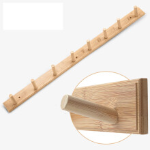 Modern Wooden WallMounted Coat & Hat Rack With 8 Durable Hooks For Entryway, Easy Assembly, Wood Color Finish