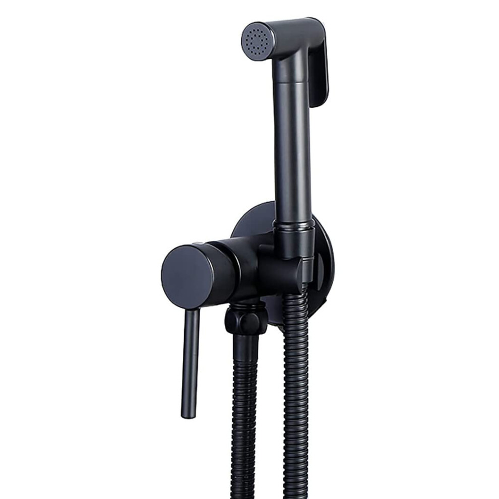 Handheld Bidet Sprayer Brass For Toilet, Hot Cold Water, Wall Mount, Cloth Diaper Sprayer, Brushed Gold Black, Model A 9187378676288