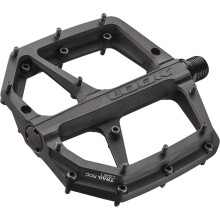 (Schwarz) LOOK Trail Roc Plus Flatbike-Pedale, leichte Plattform aus geschmiedetem Aluminium, 10 verstellbare Pins