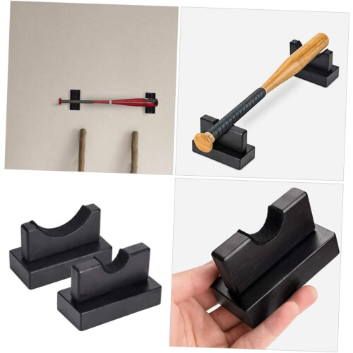 Baseball Bat Holders 2Pack WallMount Rack For Wood Bats Display 2