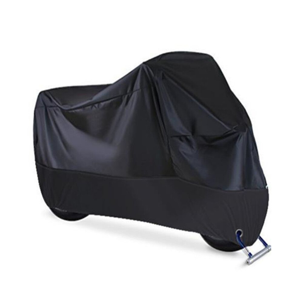 Motorcycle Cover Waterproof All Season Dustproof Uv Protective Outdoor 190T Wear-Resistant Fabric Motorbike Cover Black 6033259151272