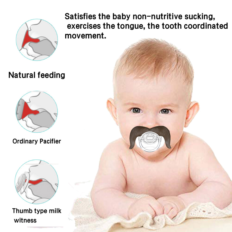Newborn Silicone Pacifier with Mustache - Eco-Friendly Lightweight Design