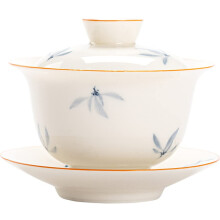 Chinese Gaiwan Tea Set 165ml Hand Painted Butterfly Orchid Kiln Glazed Ceramic for Green and Black Tea