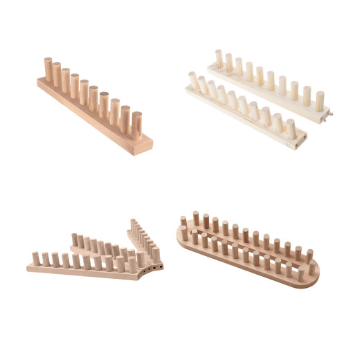Robuster handgefertigter Strickrahmen aus Holz mit-     B 1