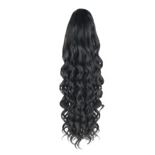 Postiche lavable et réutilisable pour femmes, extension queue de cheval résistante à la chaleur avec système de fixation à clip, cheveux