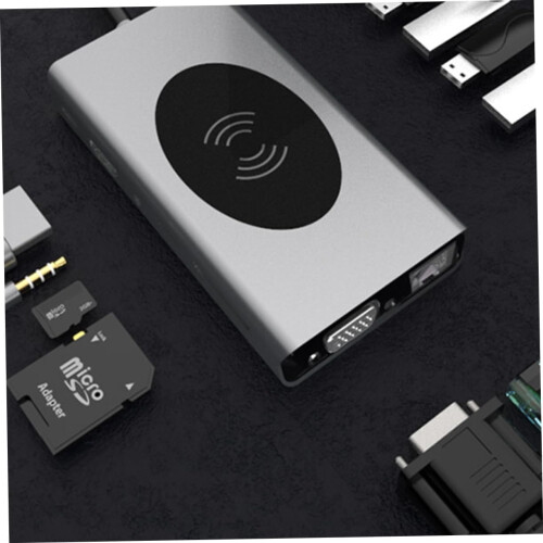 Docking Station MultiFunction Type VGA LAN Audio PD Charging Card Slot USB 2
